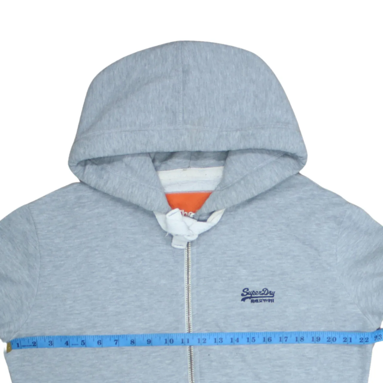 Super Dry 90's Drawstring Pockets Full Zip Up Hoodie Medium Grey sold by Vintage Club product image thumbnail 5