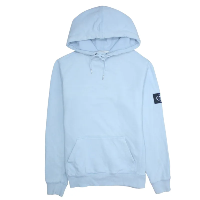 Calvin Klein 90's Drawstring Pockets Pullover Hoodie Small Blue made by Calvin Klein