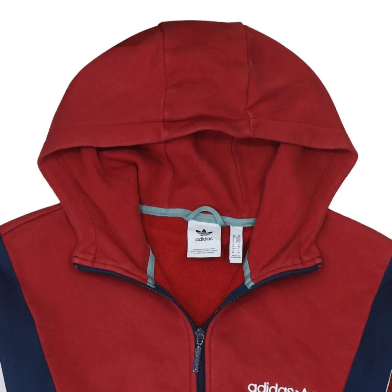 Adidas 90's Striped Sleeve Full Zip Up Hoodie Medium Navy Blue sold by Vintage Club product image thumbnail 3