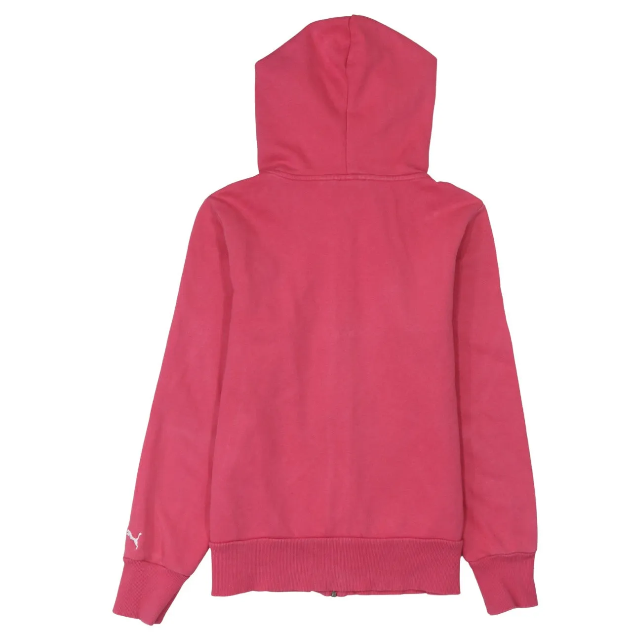 Puma Pink Zip Hoodie Women’s Small Embroidered Chest Logo Split Pockets Fleece Top sold by Vintage Club product image thumbnail 2