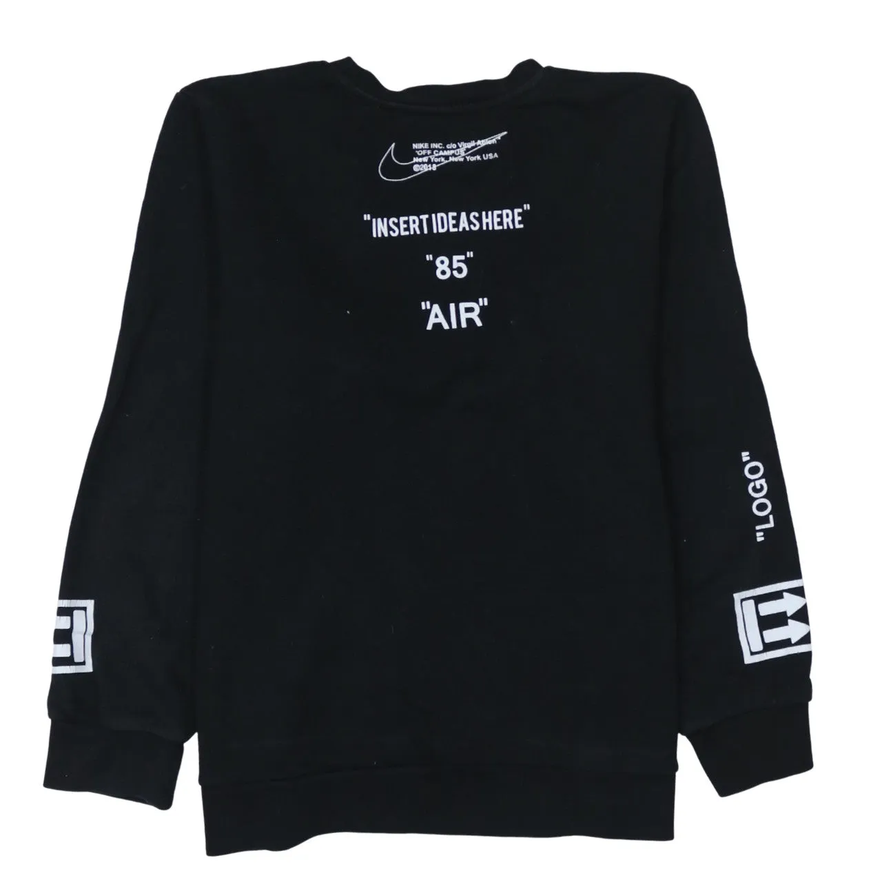 Nike 90's Center Middle Swoosh Crew Neck Sweatshirt Medium Black sold by Vintage Club product image thumbnail 2