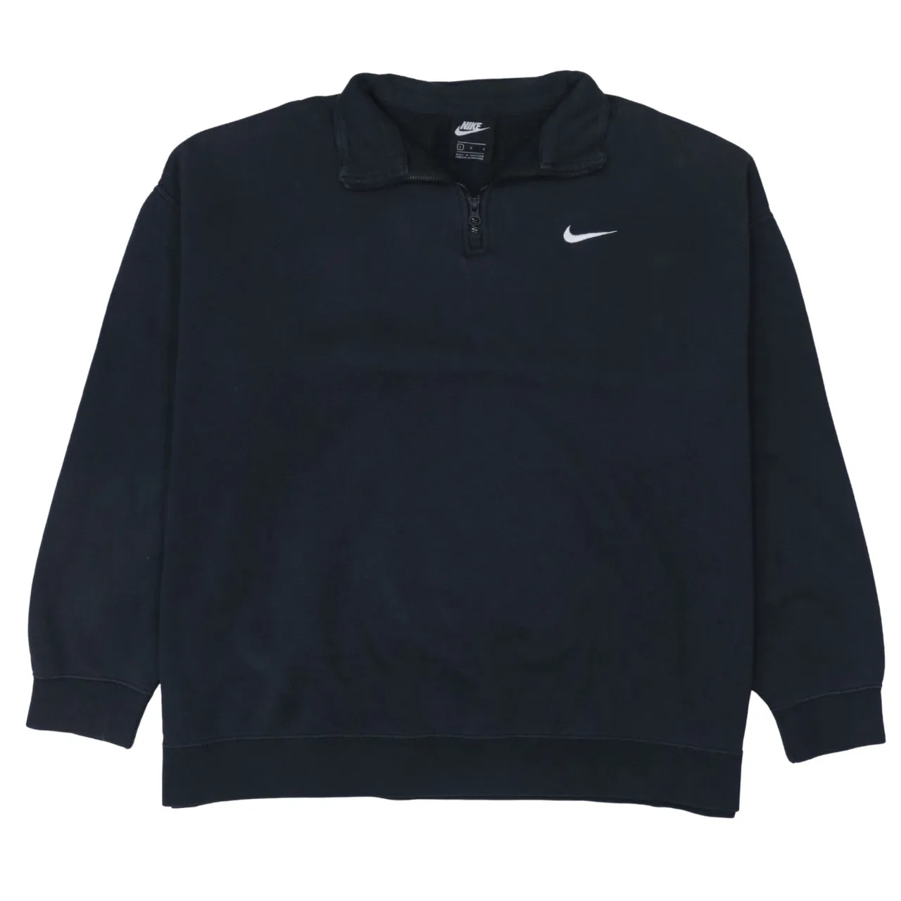 Nike 90's Swoosh Quarter Zip Sweatshirt Large Black sold by Vintage Club