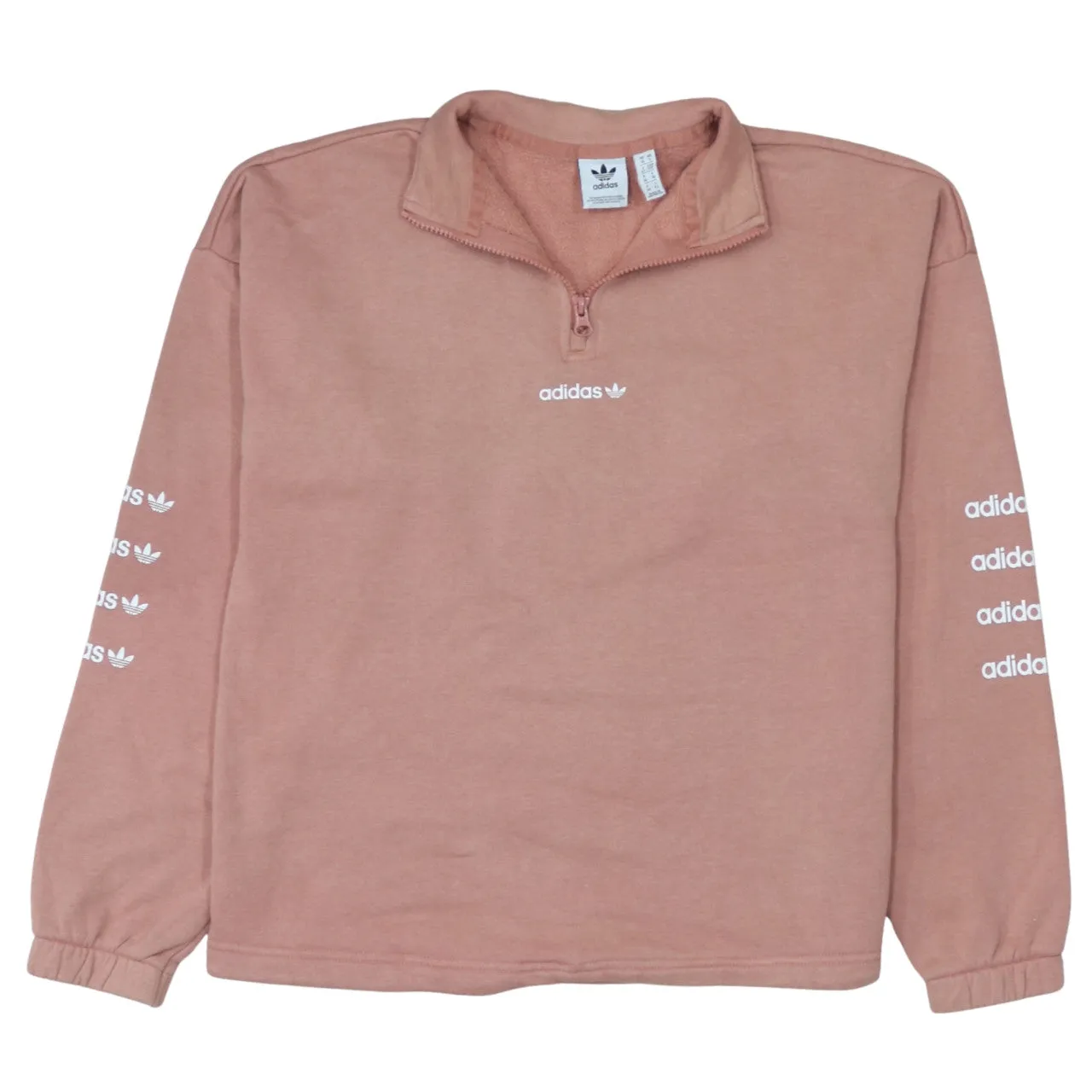 Adidas 90's Lightweight Quarter Zip Sweatshirt Small Pink sold by Vintage Club