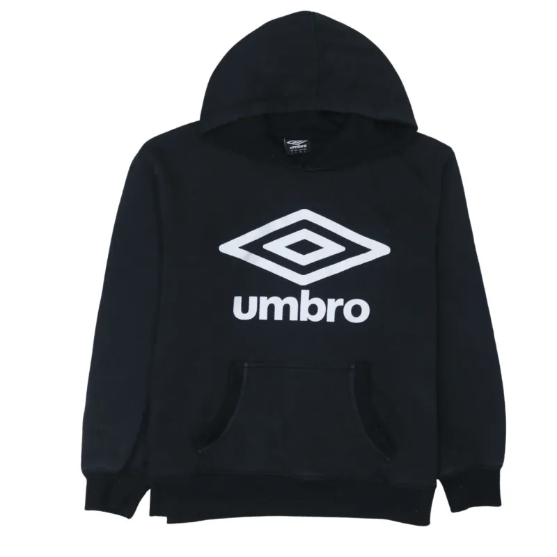 Umbro 90's Spellout Pullover Hoodie Large Black sold by Vintage Club