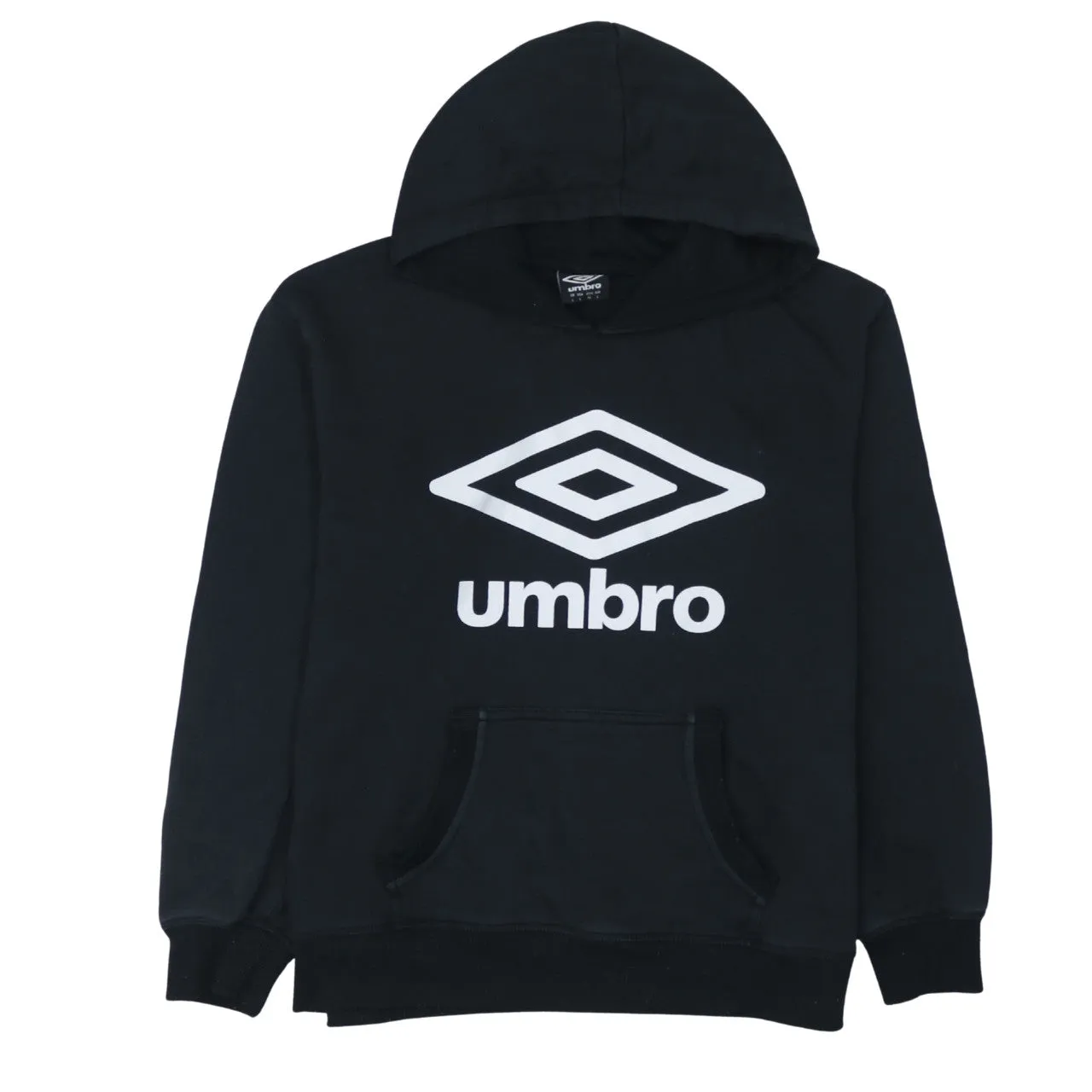 Umbro 90's Spellout Pullover Hoodie Large Black sold by Vintage Club