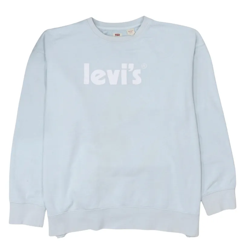 Levi's 90's Spellout Crew Neck Sweatshirt XLarge Blue sold by Vintage Club
