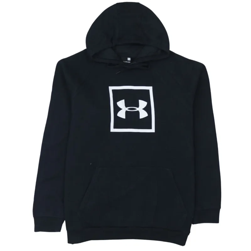 Under Armour Black Hoodie Women’s XXLarge Box Logo Printed Front Pocket Pullover Sweatshirt sold by Vintage Club