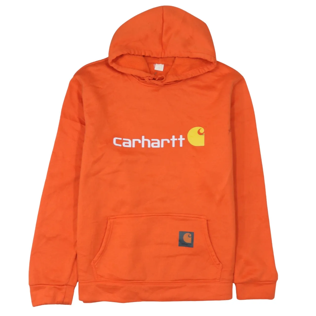 Carhartt 90's Spellout Pullover Hoodie Medium Orange sold by Vintage Club