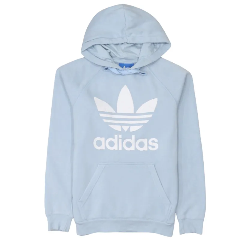 Adidas 90's Spellout Pullover Hoodie Small Blue sold by Vintage Club