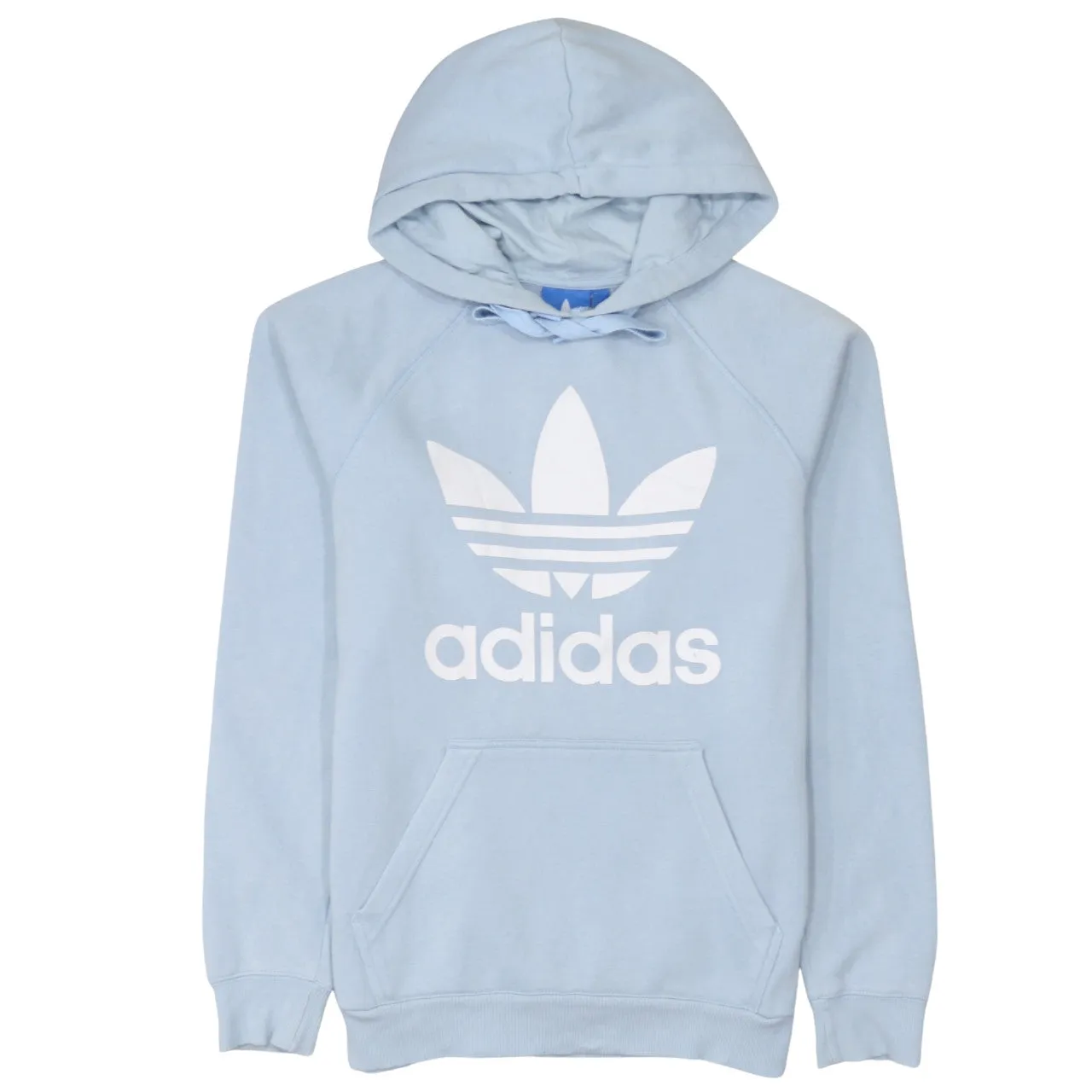 Adidas 90's Spellout Pullover Hoodie Small Blue sold by Vintage Club