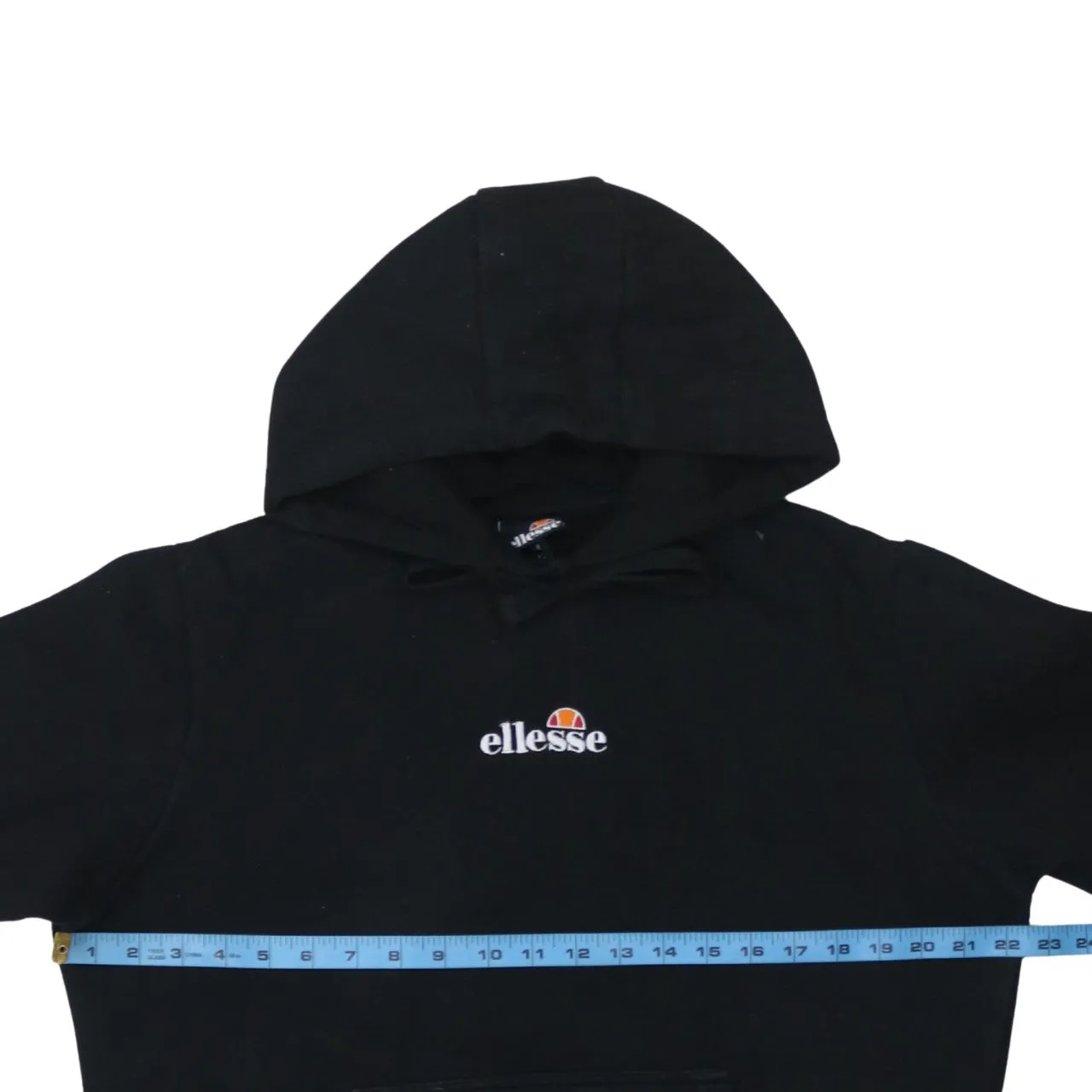 Ellesse 90's Drawstring Pockets Pullover Hoodie Large Black sold by Vintage Club product image thumbnail 5