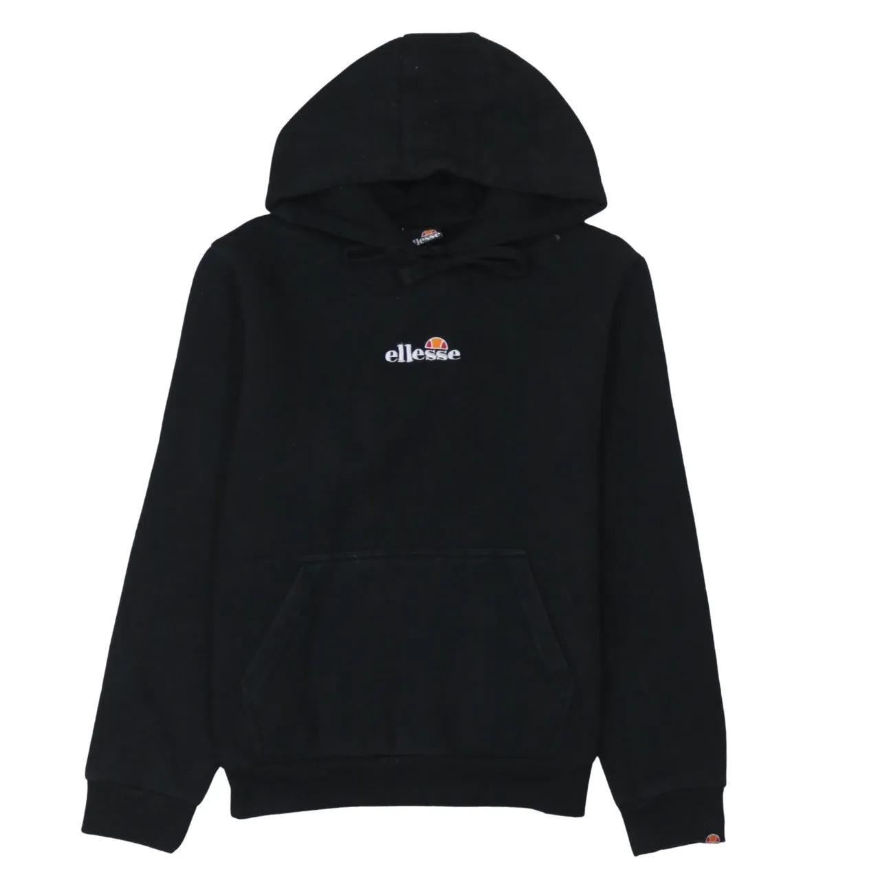 Ellesse 90's Drawstring Pockets Pullover Hoodie Large Black sold by Vintage Club