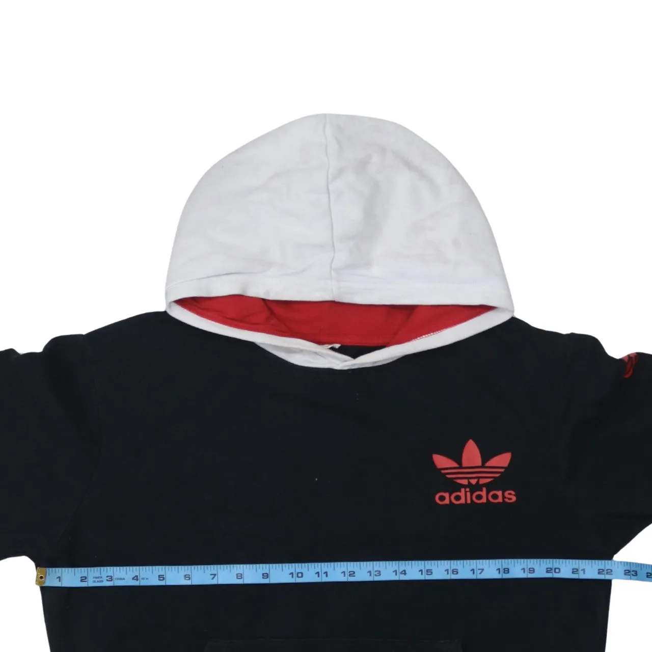 Adidas 90's Drawstring Pockets Pullover Hoodie Large Black sold by Vintage Club product image thumbnail 5