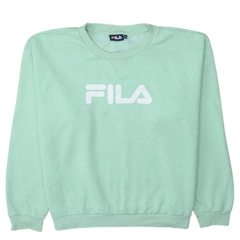 Fila 90's Spellout Crew Neck Sweatshirt XLarge Green sold by Vintage Club