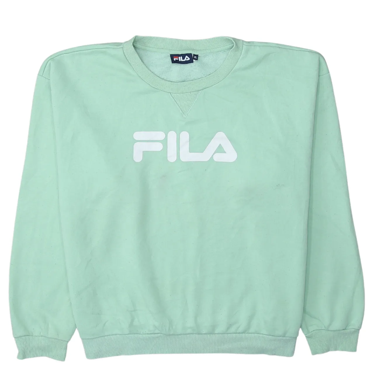Fila 90's Spellout Crew Neck Sweatshirt XLarge Green sold by Vintage Club