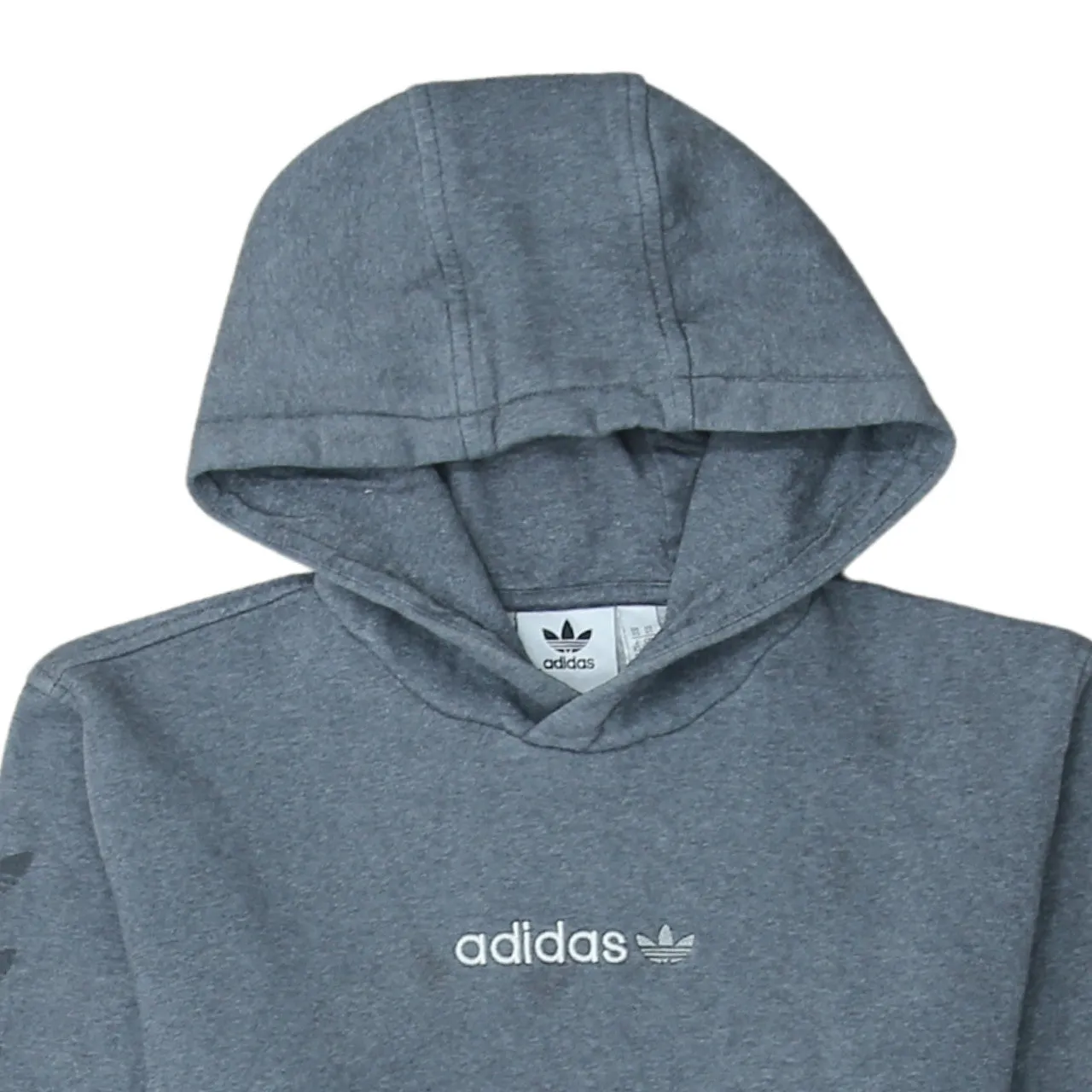 Adidas 90's Drawstring Pockets Pullover Hoodie XSmall Grey sold by Vintage Club product image thumbnail 3