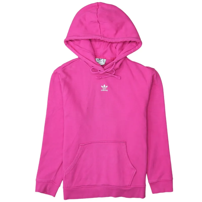 Adidas 90's Drawstring Pockets Pullover Hoodie Medium Pink sold by Vintage Club
