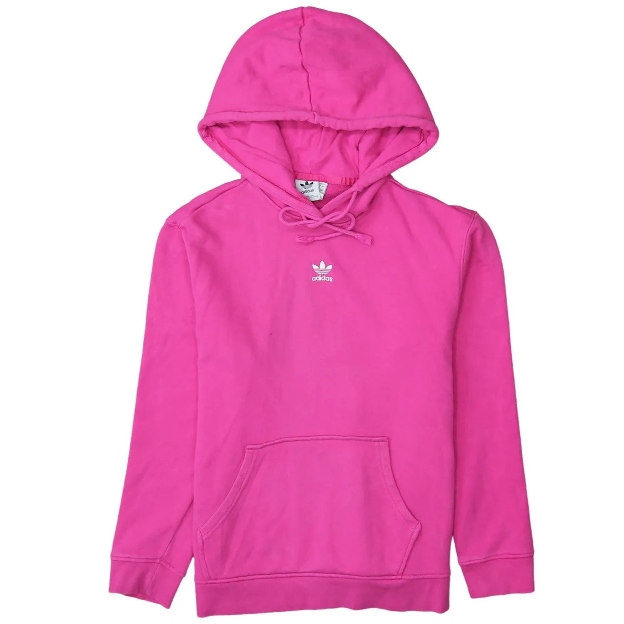 Adidas 90's Drawstring Pockets Pullover Hoodie Medium Pink sold by Vintage Club