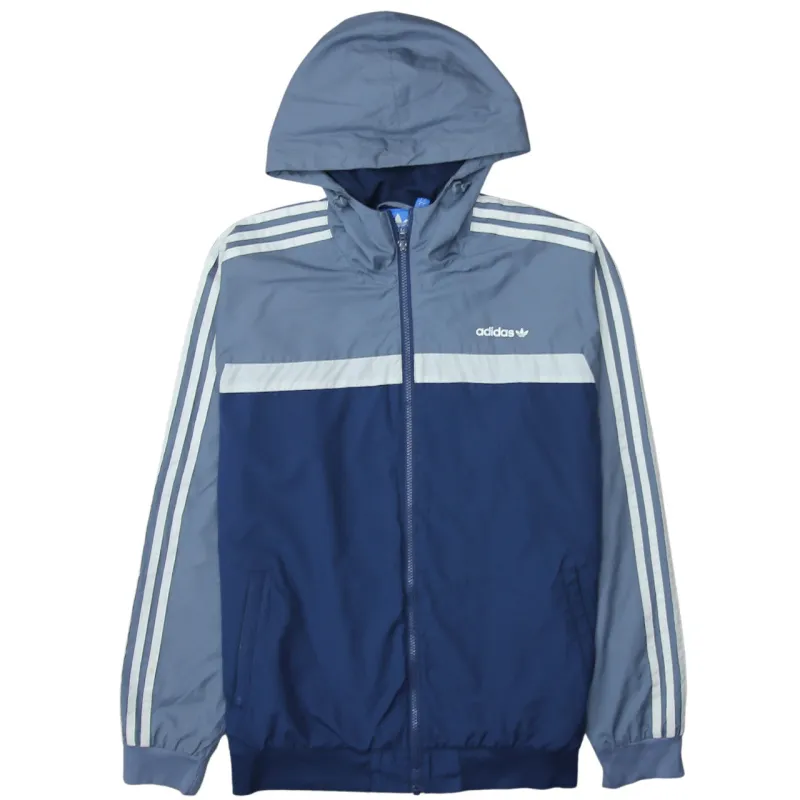 Adidas 90's Striped Sleeve Full Zip Up Windbreaker Large Navy Blue sold by Vintage Club