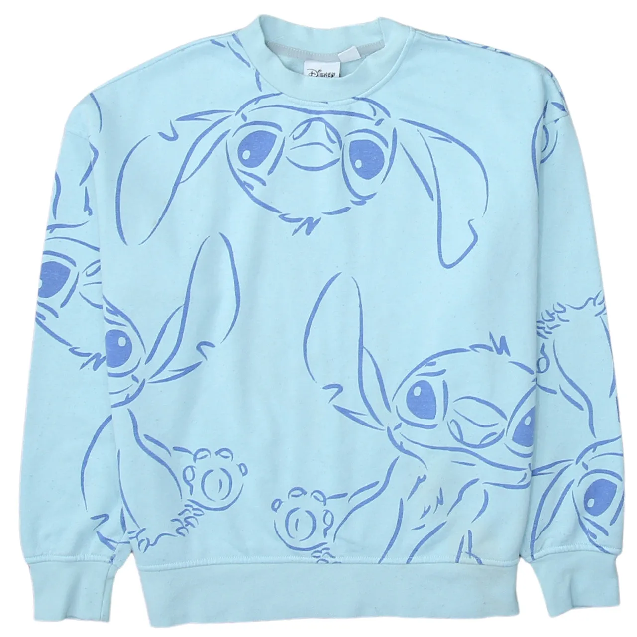 Disney 90's Stitch Crew Neck Sweatshirt XSmall Blue sold by Vintage Club