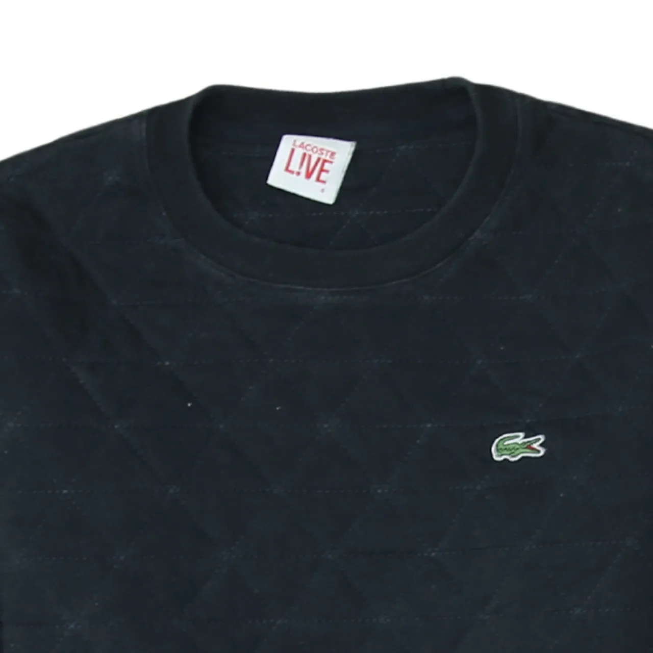 Lacoste 90's Lightweight Crew Neck Sweatshirt Medium Black sold by Vintage Club product image thumbnail 3