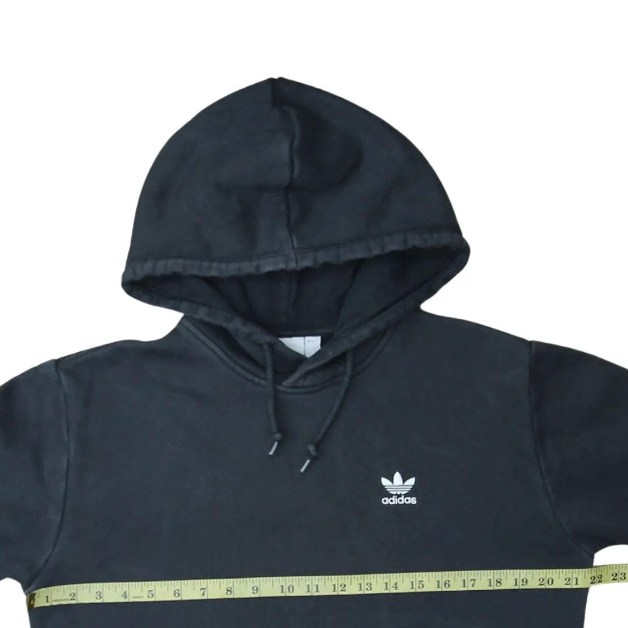 Adidas Black Hoodie Men’s Medium Trefoil Embroidered Logo Drawstring Pullover Sweatshirt sold by Vintage Club product image thumbnail 5
