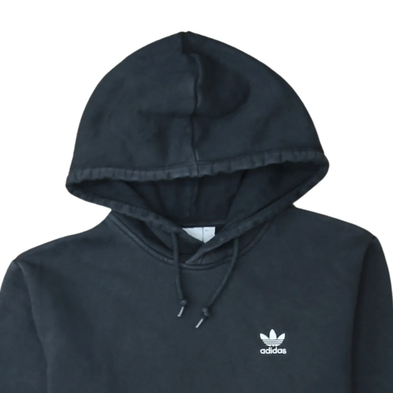Adidas Black Hoodie Men’s Medium Trefoil Embroidered Logo Drawstring Pullover Sweatshirt sold by Vintage Club product image thumbnail 3