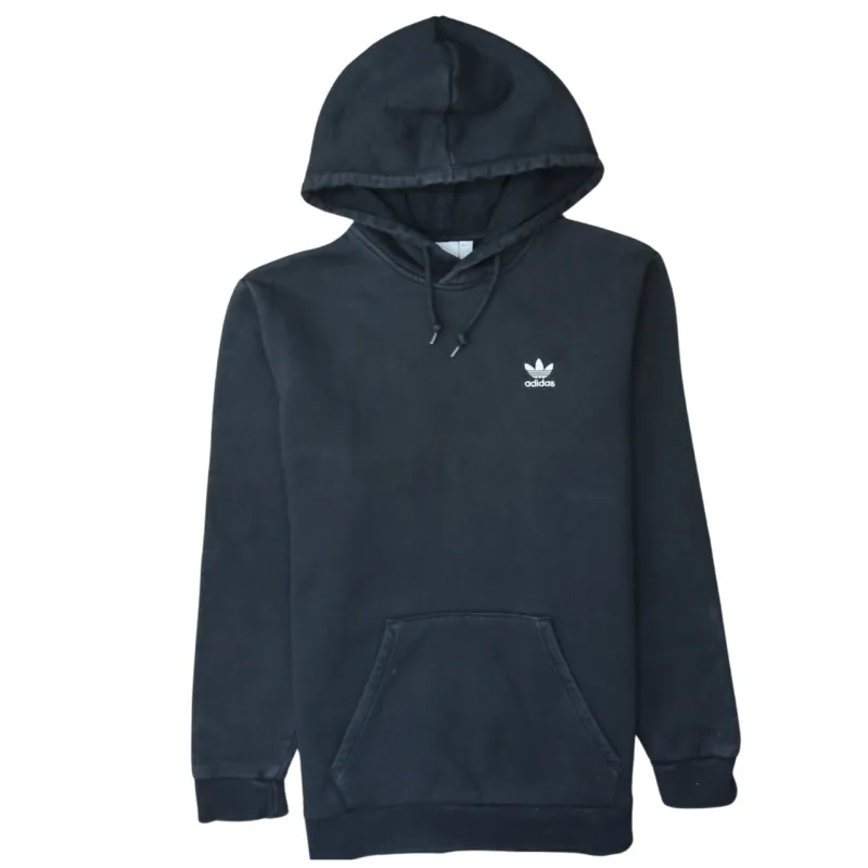 Adidas 90's Drawstring Pockets Pullover Hoodie Medium Black sold by Vintage Club