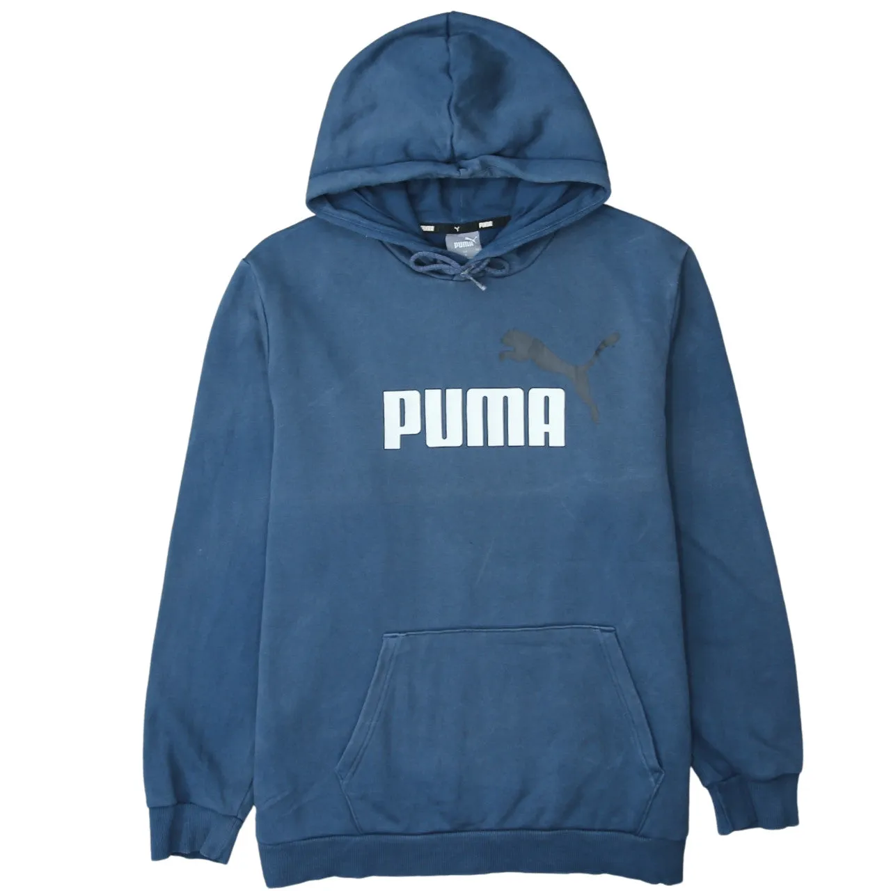 Puma 90's Spellout Pullover Hoodie Large Blue sold by Vintage Club