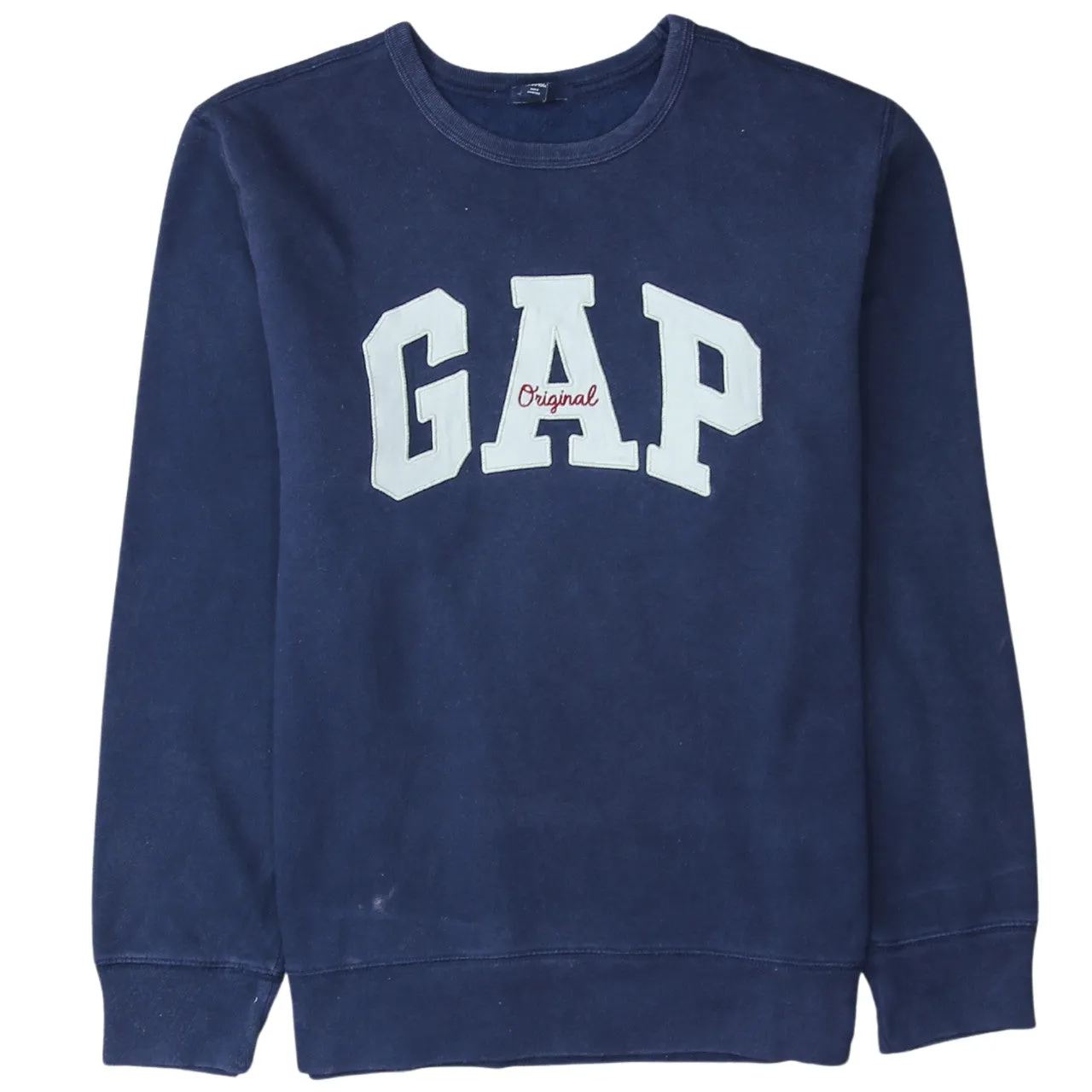 Gap 90's Spellout Crew Neck Sweatshirt Large Navy Blue sold by Vintage Club