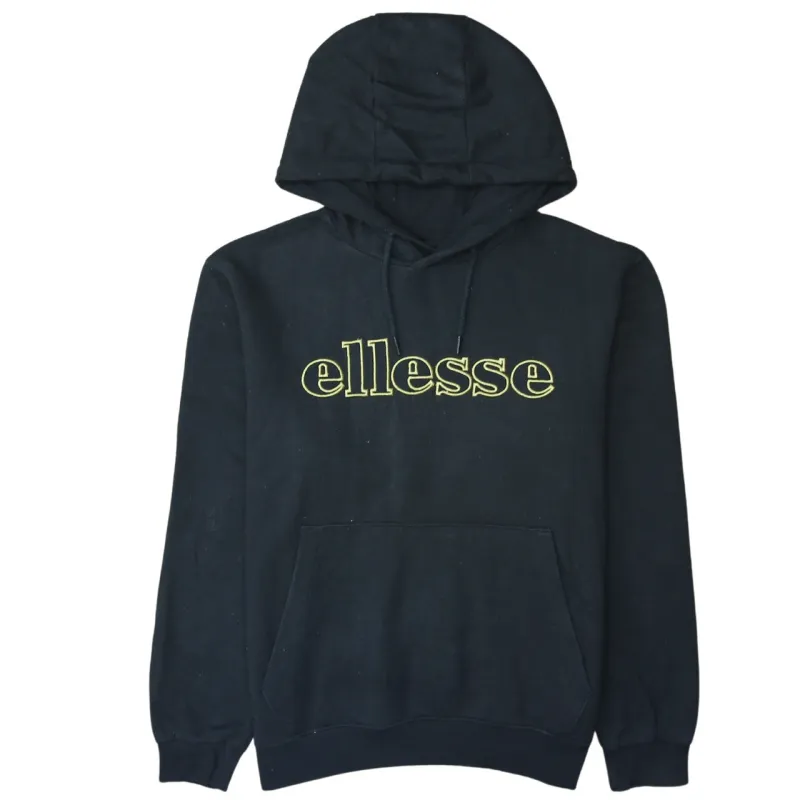 Ellesse 90's Spellout Pullover Hoodie Medium Black sold by Vintage Club