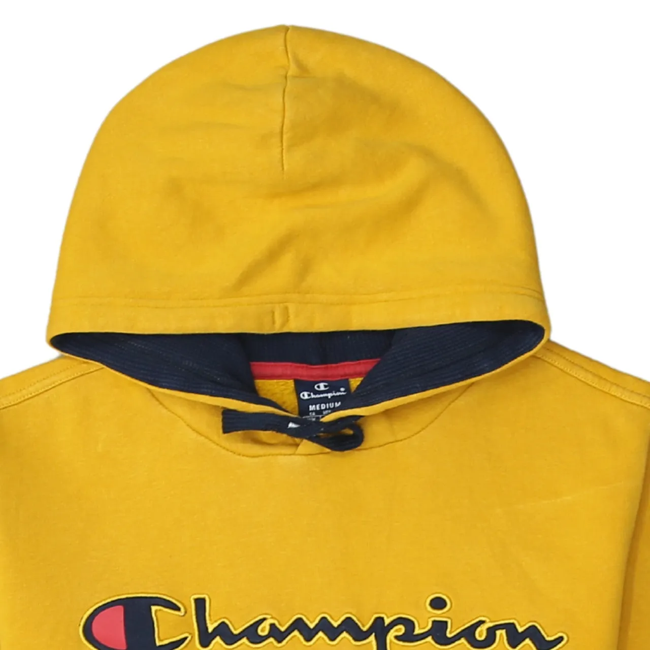 Champion 90's Spellout Pullover Hoodie Medium Yellow sold by Vintage Club product image thumbnail 3
