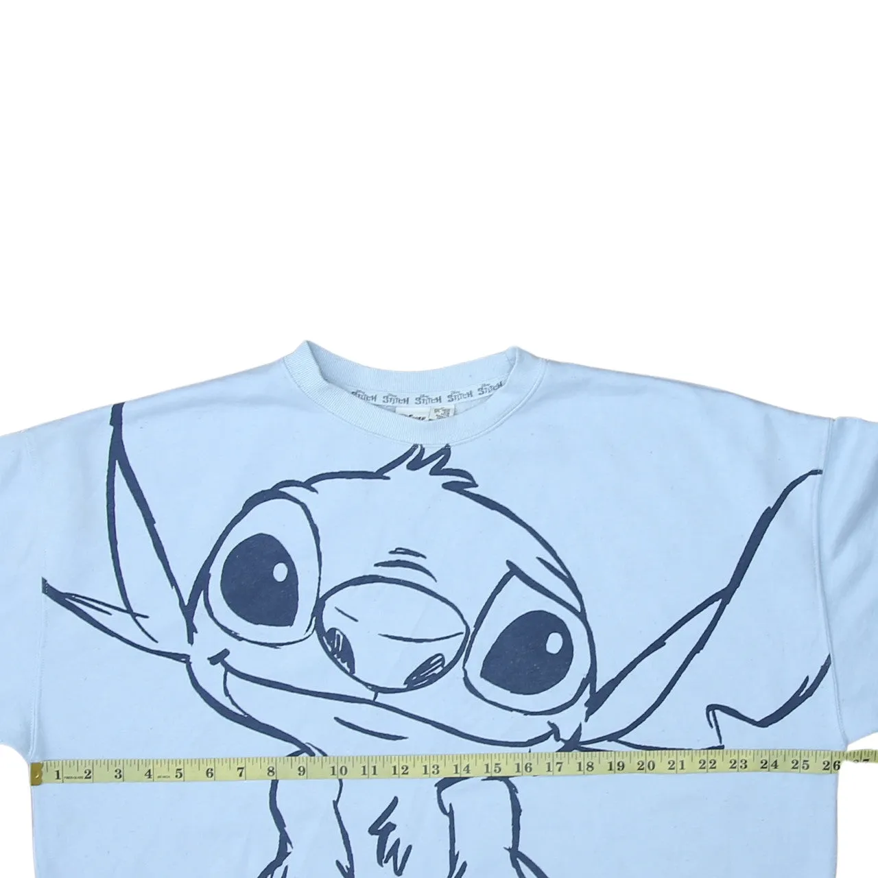 Disney Blue Sweatshirt Women's Medium Stitch Printed Graphic Crewneck Pullover Jumper sold by Vintage Club product image thumbnail 5