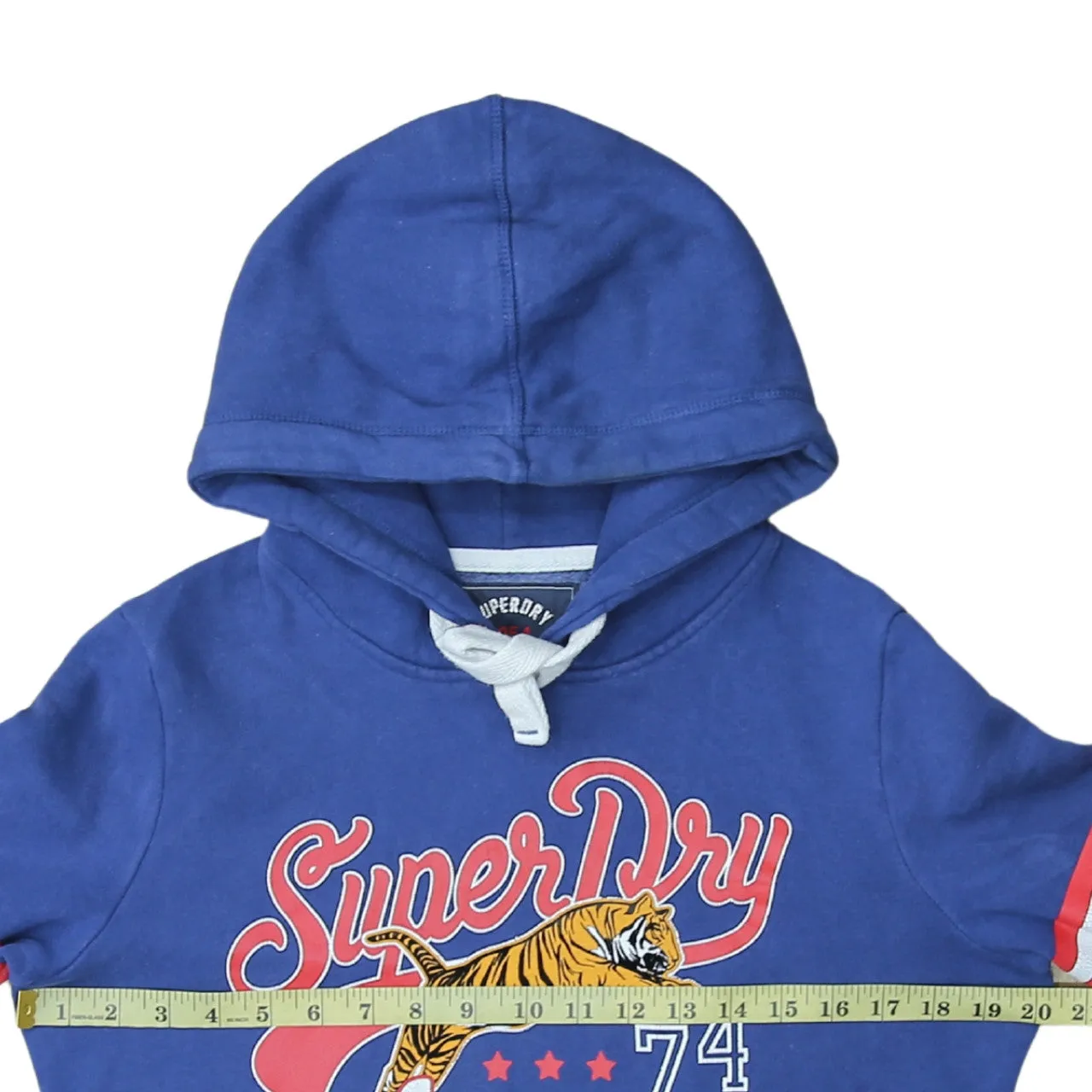 Super Dry 90's Spellout Pullover Hoodie Small Blue sold by Vintage Club product image thumbnail 5
