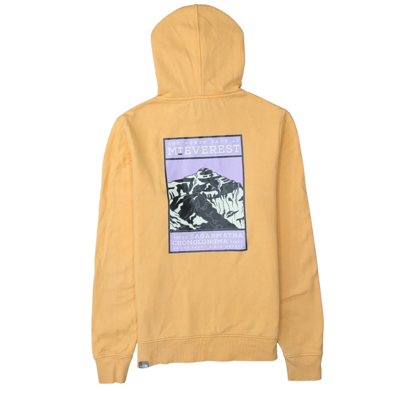 The North Face Mustard Yellow Hoodie Men's Small Embroidered Logo Everest Back Print Pullover Sweatshirt sold by Vintage Club product image thumbnail 2