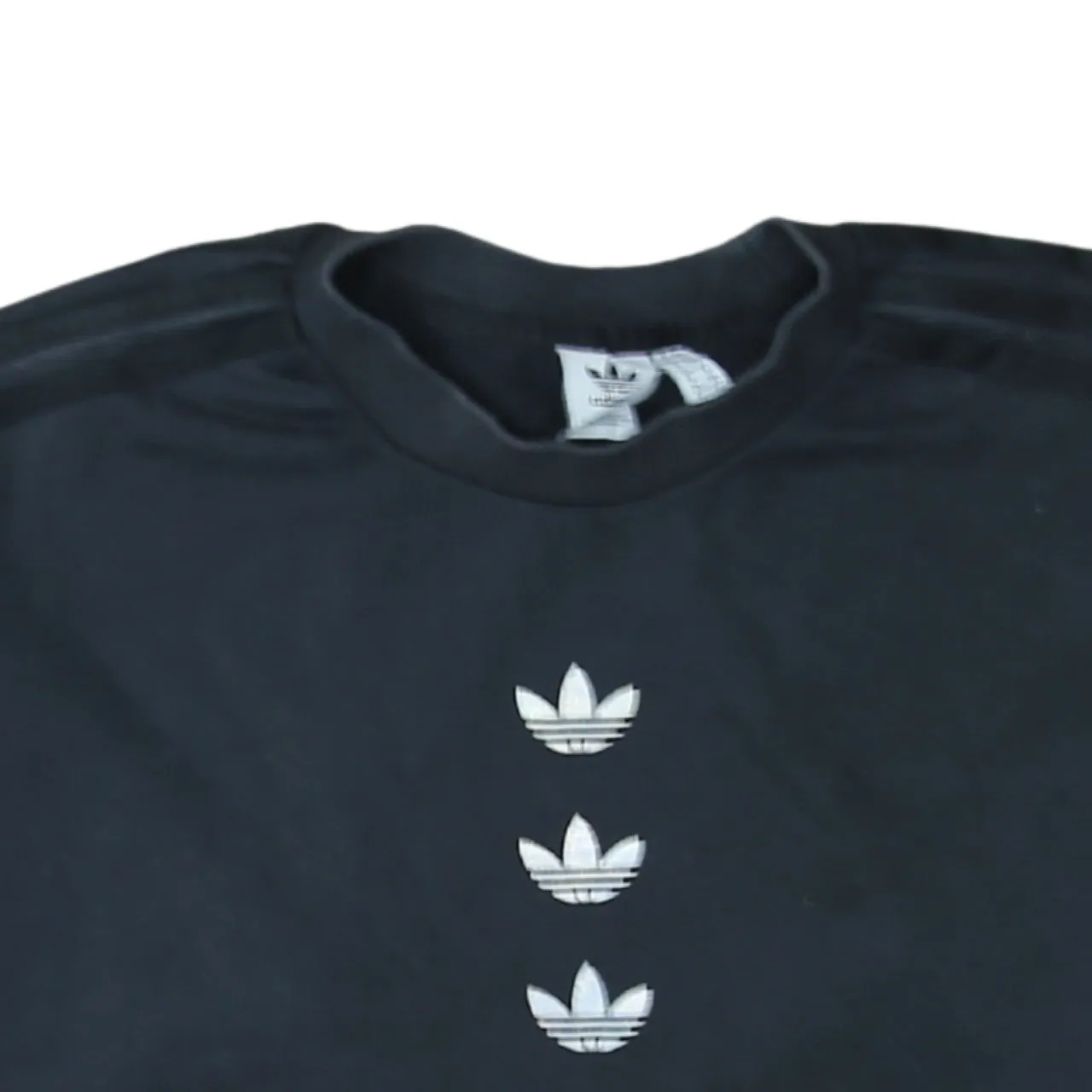 Adidas 90's Striped Sleeve Crew Neck Sweatshirt Large Black sold by Vintage Club product image thumbnail 3