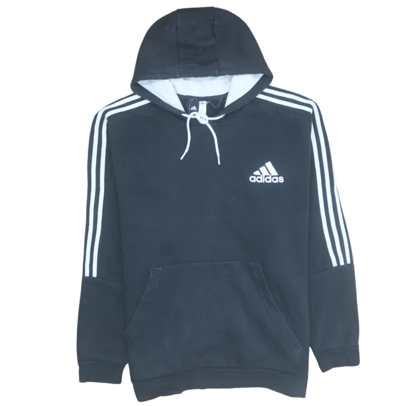 Adidas 90's Striped Sleeve Pullover Hoodie XXXLarge (3XL) Black sold by Vintage Club