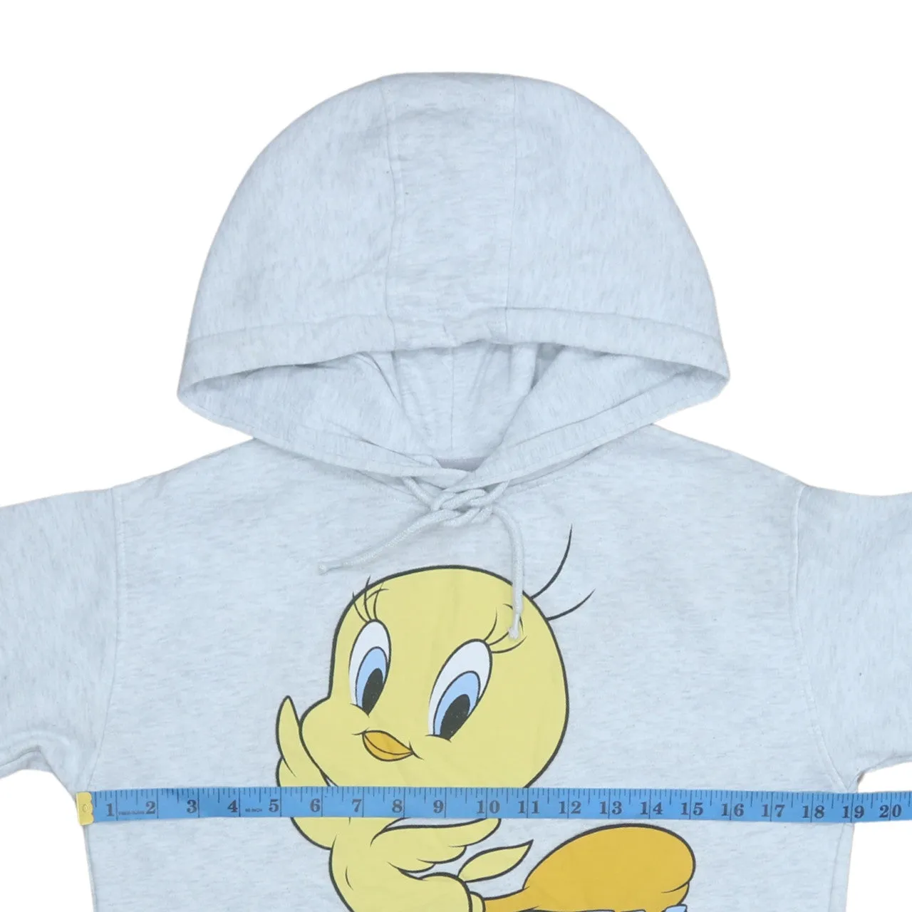 Looney Tunes Light Grey Hoodie Women’s XXSmall Tweety Printed Front Drawstring Fleece Top sold by Vintage Club product image thumbnail 5