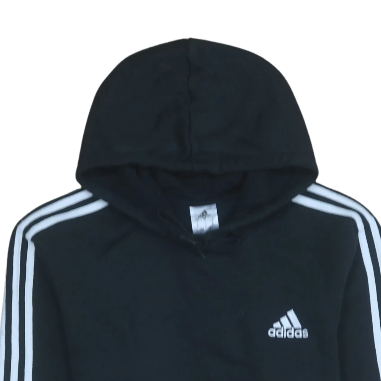 Adidas 90's Striped Sleeve Pullover Hoodie Large Black sold by Vintage Club product image thumbnail 3