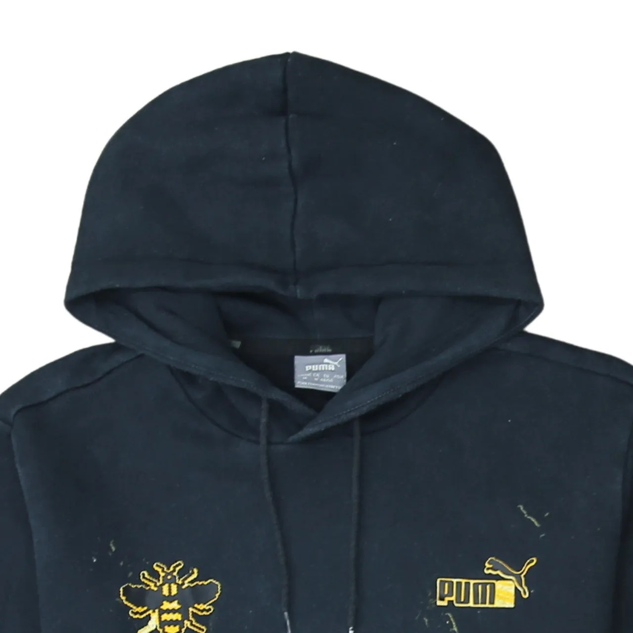 Puma 90's Drawstring Pockets Pullover Hoodie Medium Black sold by Vintage Club product image thumbnail 3