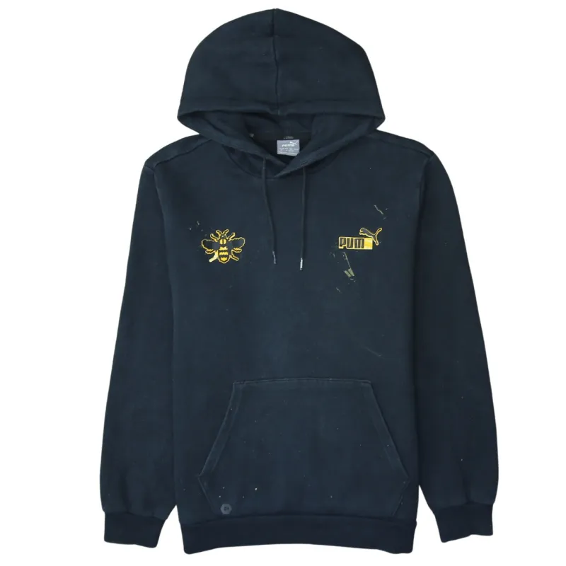 Puma 90's Drawstring Pockets Pullover Hoodie Medium Black sold by Vintage Club