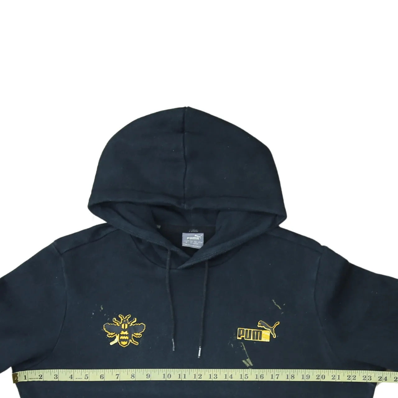 Puma 90's Drawstring Pockets Pullover Hoodie Medium Black sold by Vintage Club product image thumbnail 5