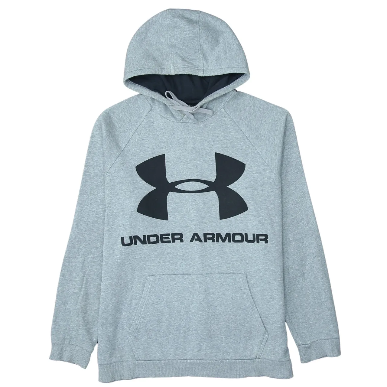 Under Armour Light Grey Hoodie Women’s XLarge Printed Logo Front Pocket Pullover Sweatshirt sold by Vintage Club