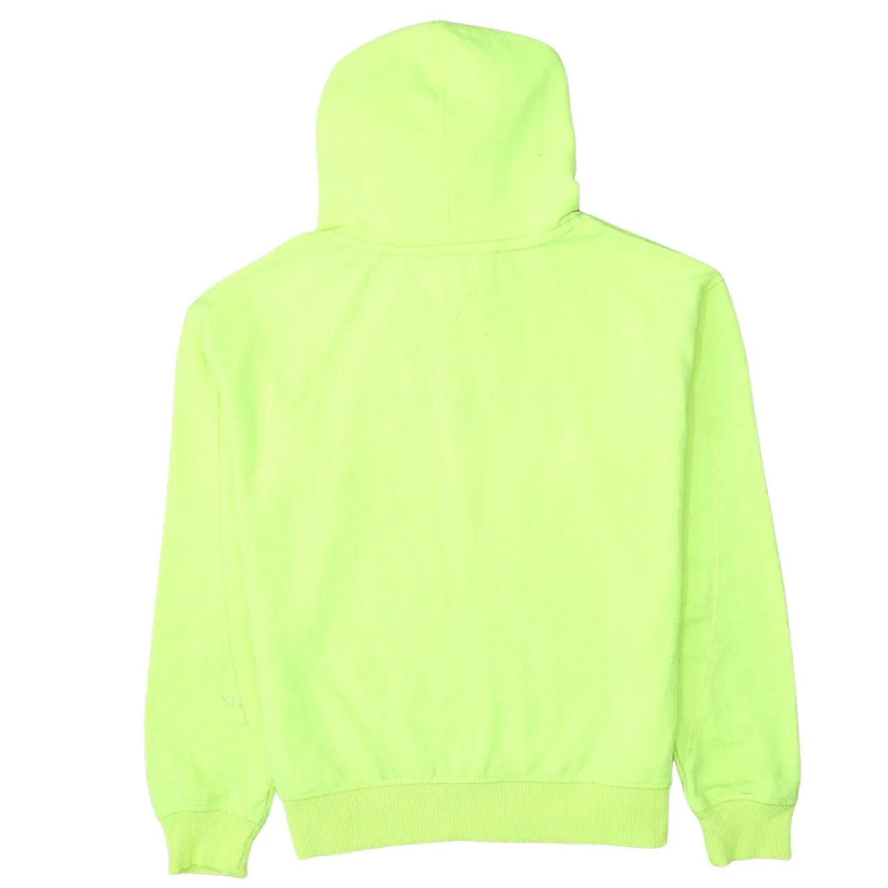 Tommy Hilfiger Neon Green Hoodie Men’s XSmall Printed Logo Ribbed Cuffs Pullover Sweatshirt sold by Vintage Club product image thumbnail 2