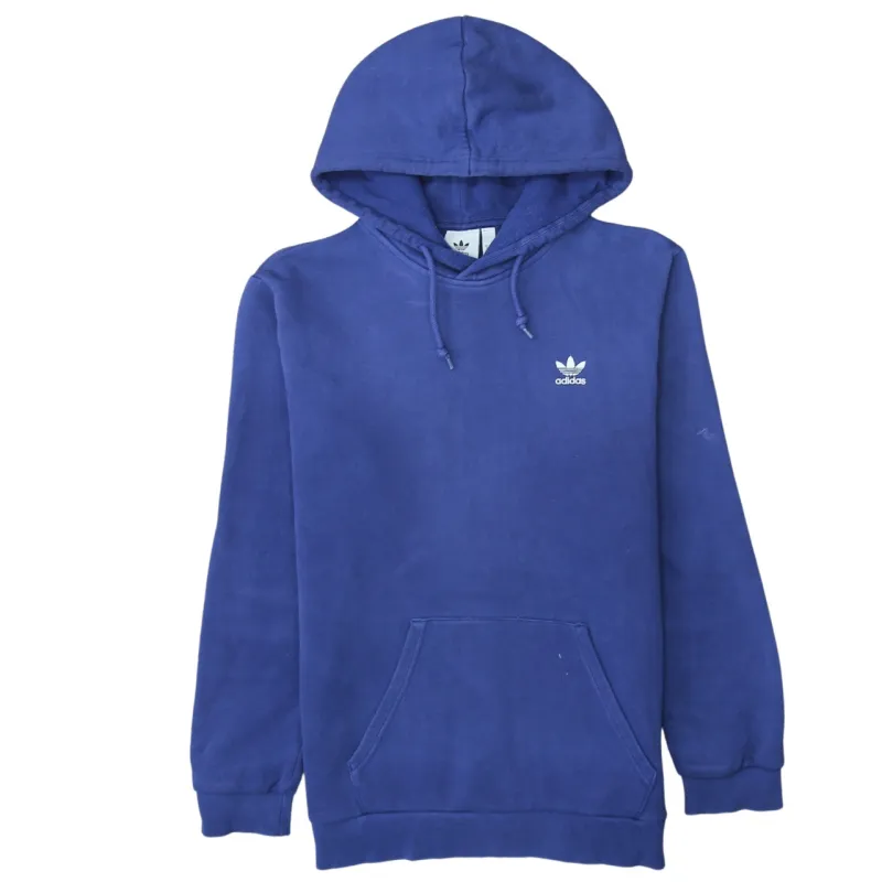 Adidas 90's Drawstring Pockets Pullover Hoodie Medium Blue sold by Vintage Club