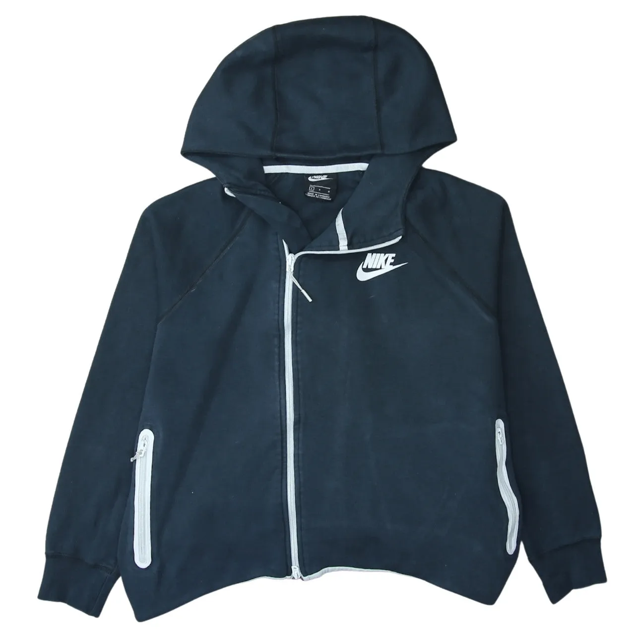 Nike 90's Swoosh Full Zip Up Hoodie Large Black sold by Vintage Club