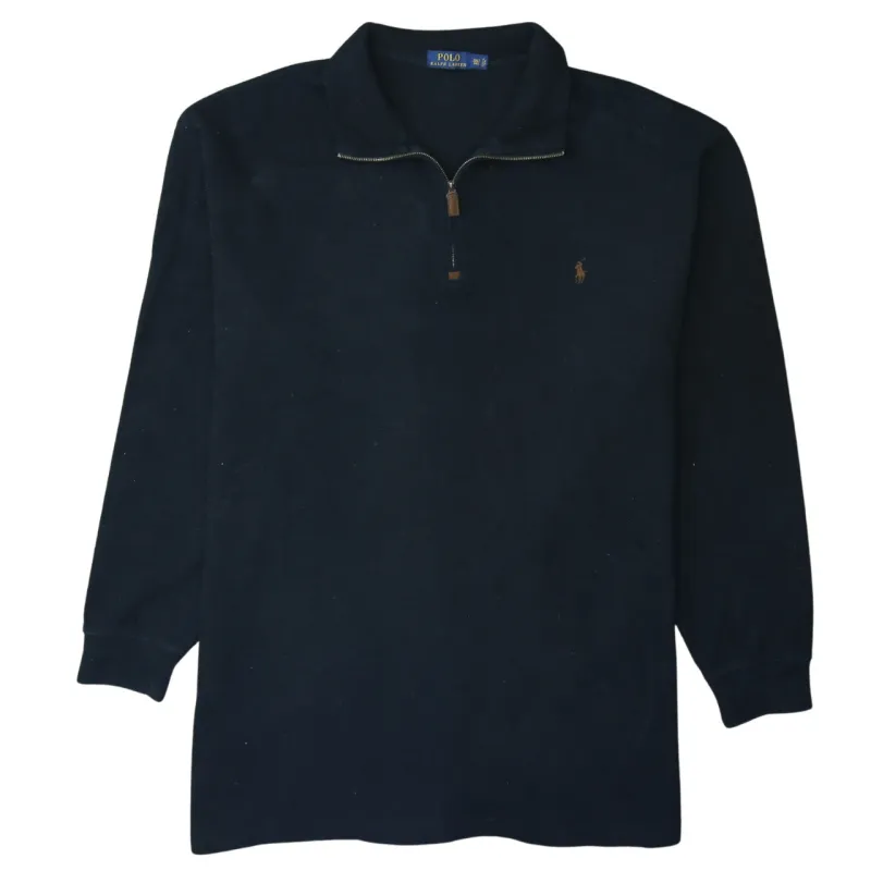 Polo Ralph Lauren 90's Lightweight Quarter Zip Sweatshirt XXLarge (2XL) Black made by Polo by Ralph Lauren