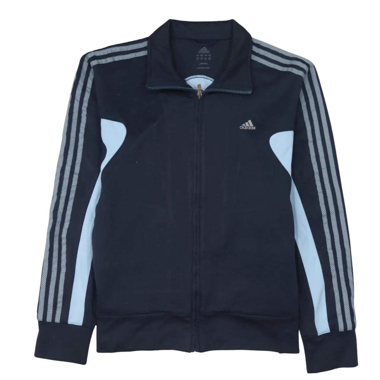Adidas 90's Striped Sleeve Full Zip Up Sweatshirt Large Navy Blue sold by Vintage Club