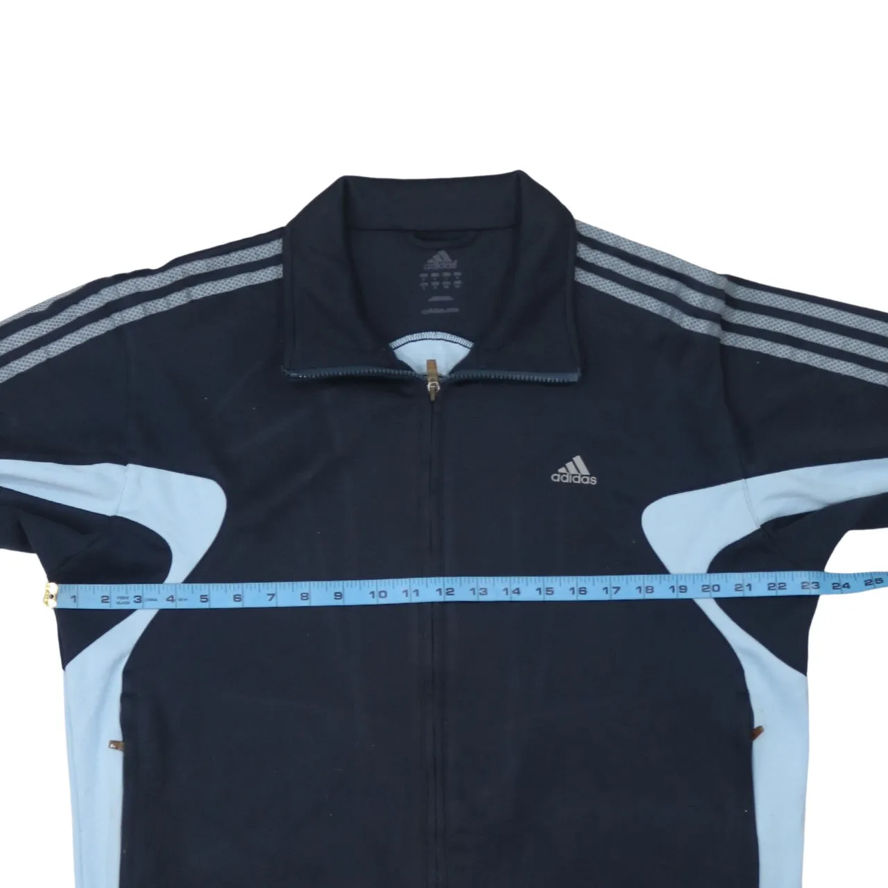 Adidas 90's Striped Sleeve Full Zip Up Sweatshirt Large Navy Blue sold by Vintage Club product image thumbnail 5