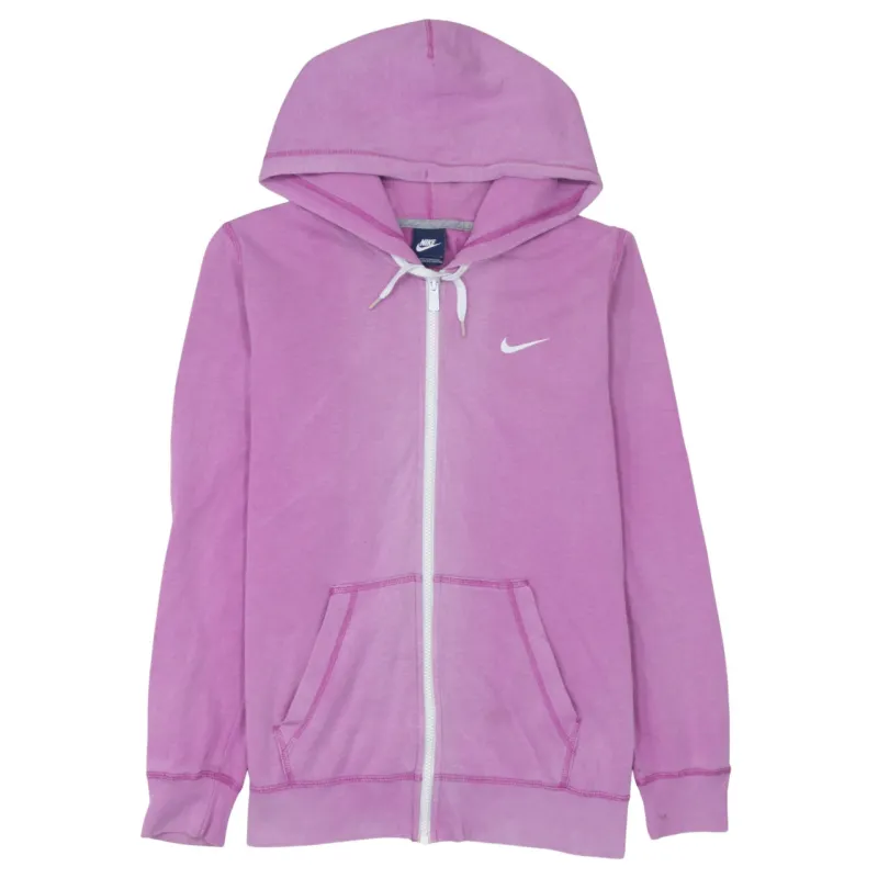 Nike Pink Full Zip Hoodie Women’s XLarge Embroidered Swoosh Split Pockets Casual Sweatshirt sold by Vintage Club